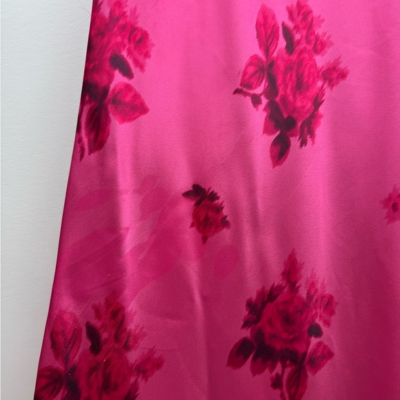 LoveShackFancy Fuchsia Pink Floral Satin Maxi Dress - Picture 4 of 9